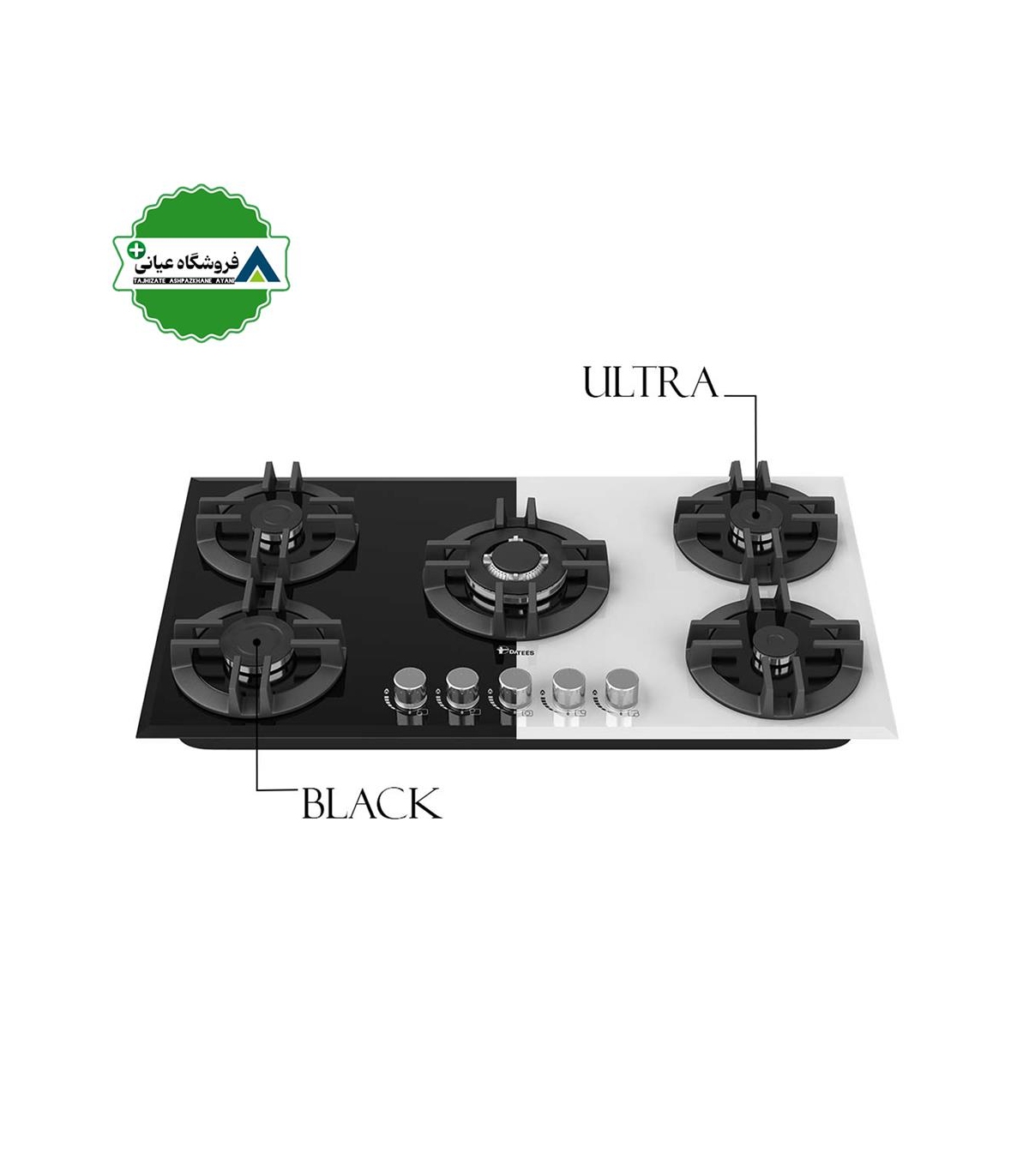 اجاق گاز 5شعله شيشه 52*92 داتيس مدل DG551